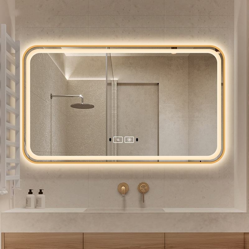 Cermin kamar mandi backlit berbingkai
